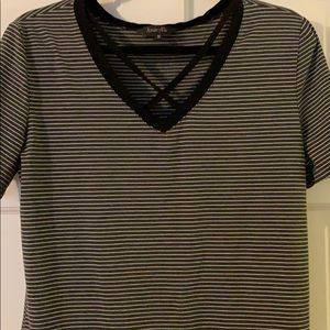 Striped Criss Cross Soft Shirt M